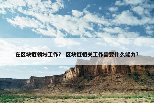 在区块链领域工作？ 区块链相关工作需要什么能力？