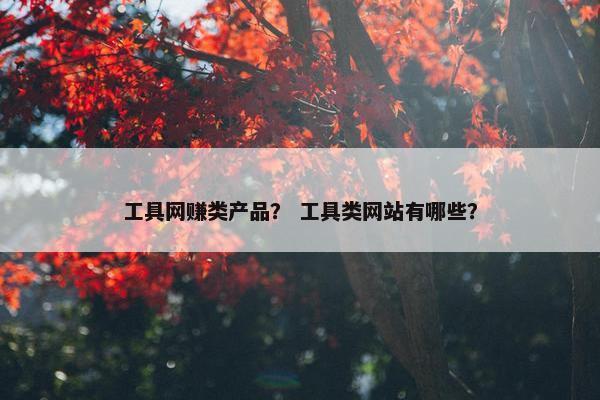 工具网赚类产品？ 工具类网站有哪些？