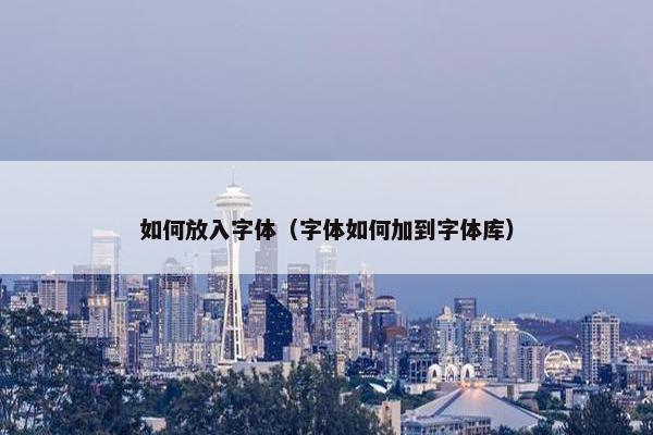 如何放入字体（字体如何加到字体库）