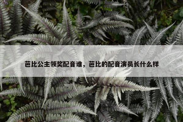 芭比公主领奖配音谁，芭比的配音演员长什么样