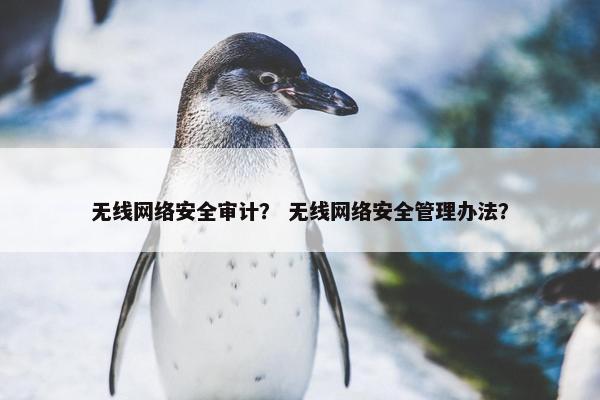 无线网络安全审计？ 无线网络安全管理办法？