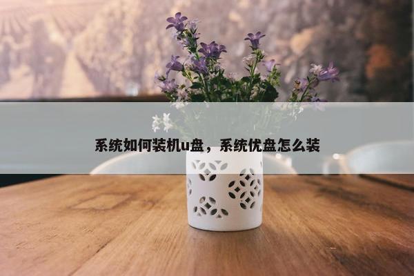 系统如何装机u盘，系统优盘怎么装