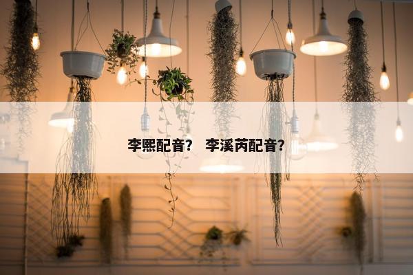 李熙配音？ 李溪芮配音？