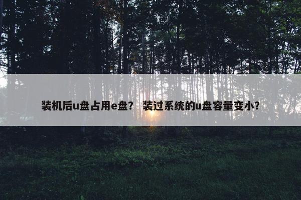 装机后u盘占用e盘？ 装过系统的u盘容量变小？