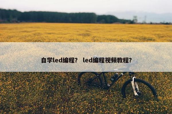 自学led编程？ led编程视频教程？