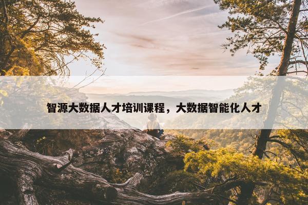 智源大数据人才培训课程，大数据智能化人才