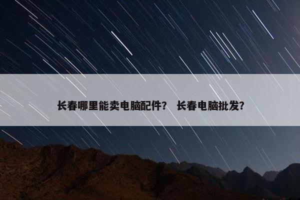 长春哪里能卖电脑配件？ 长春电脑批发？
