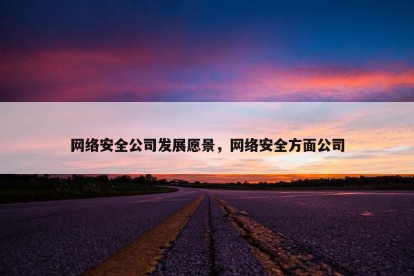 网络安全公司发展愿景，网络安全方面公司