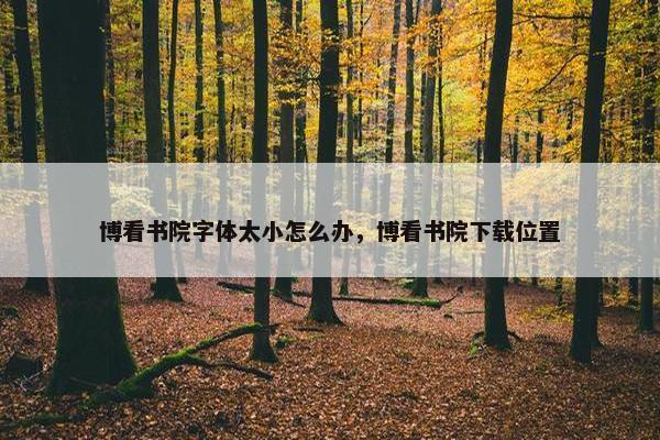 博看书院字体太小怎么办，博看书院下载位置