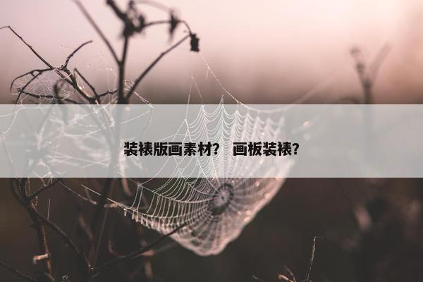 装裱版画素材？ 画板装裱？