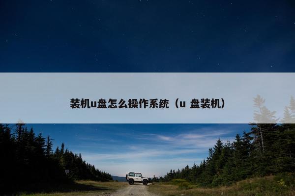 装机u盘怎么操作系统（u 盘装机）