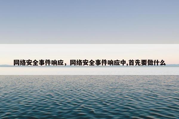 网络安全事件响应，网络安全事件响应中,首先要做什么