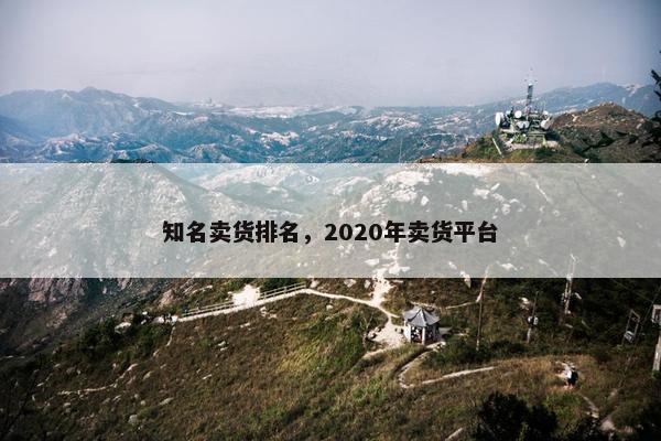 知名卖货排名，2020年卖货平台