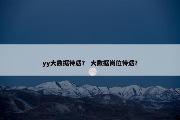 yy大数据待遇？ 大数据岗位待遇？