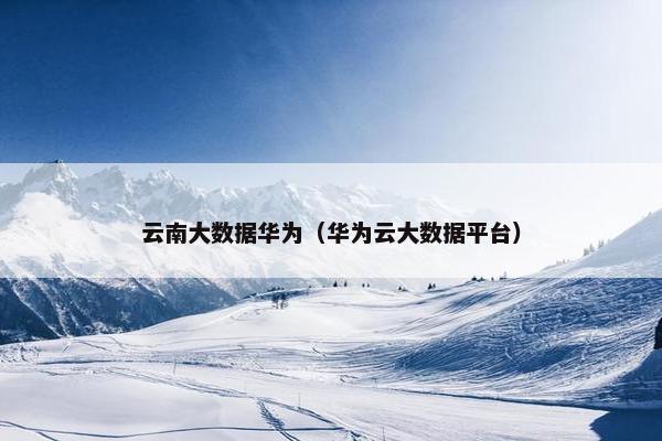 云南大数据华为（华为云大数据平台）