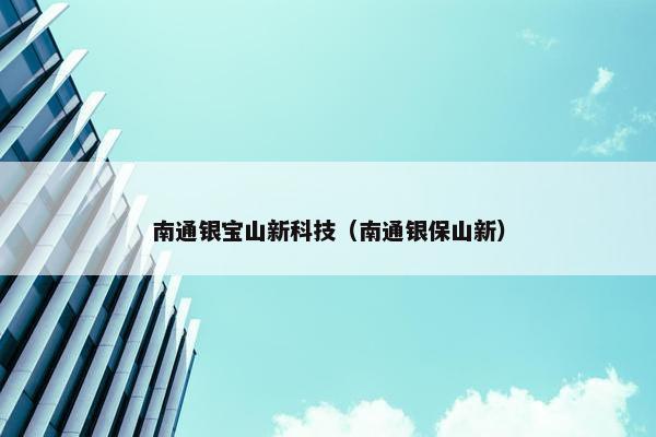 南通银宝山新科技（南通银保山新）