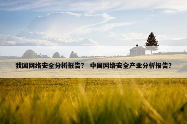 我国网络安全分析报告？ 中国网络安全产业分析报告？