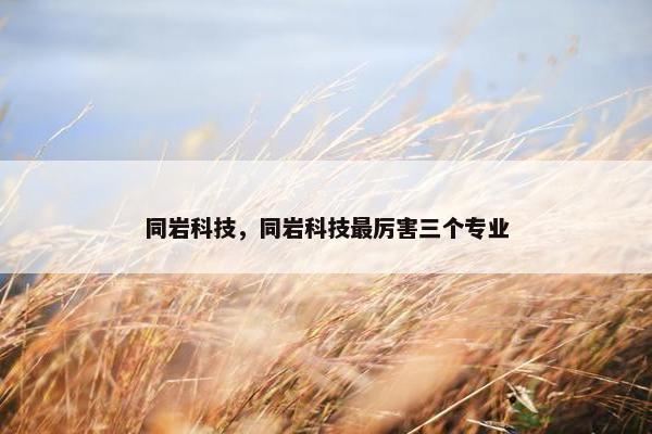 同岩科技，同岩科技最厉害三个专业