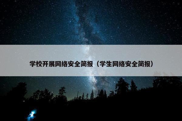 学校开展网络安全简报（学生网络安全简报）