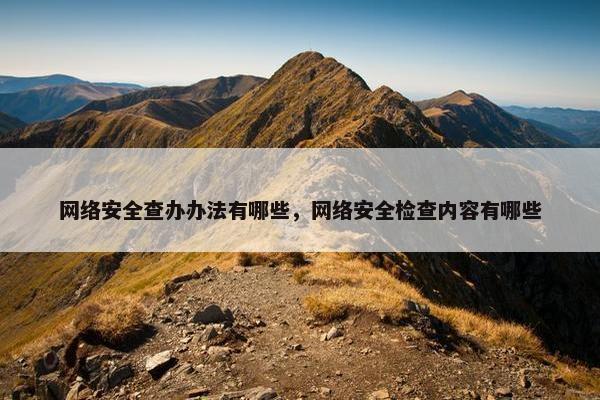 网络安全查办办法有哪些，网络安全检查内容有哪些