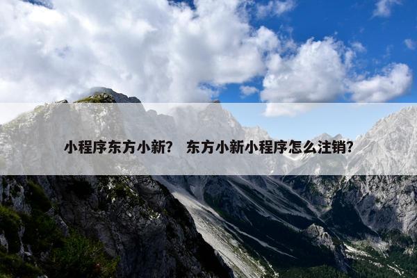 小程序东方小新？ 东方小新小程序怎么注销？