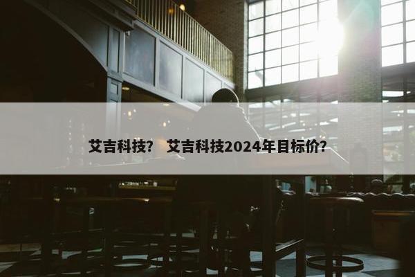 艾吉科技？ 艾吉科技2024年目标价？