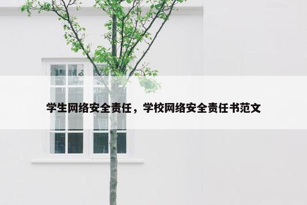 学生网络安全责任，学校网络安全责任书范文