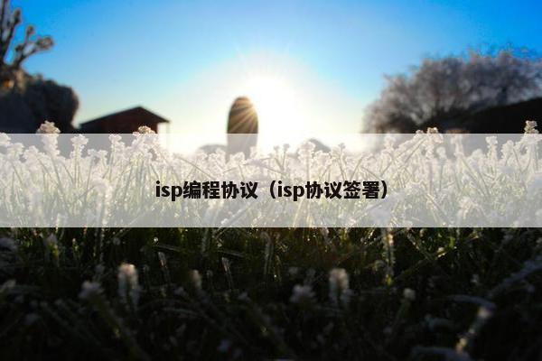 isp编程协议（isp协议签署）