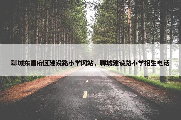 聊城东昌府区建设路小学网站，聊城建设路小学招生电话