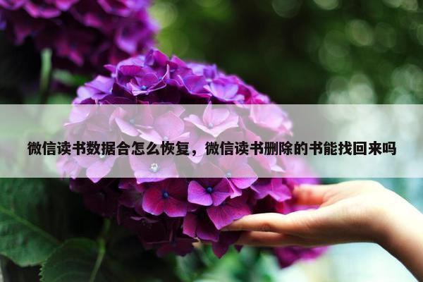 微信读书数据合怎么恢复，微信读书删除的书能找回来吗
