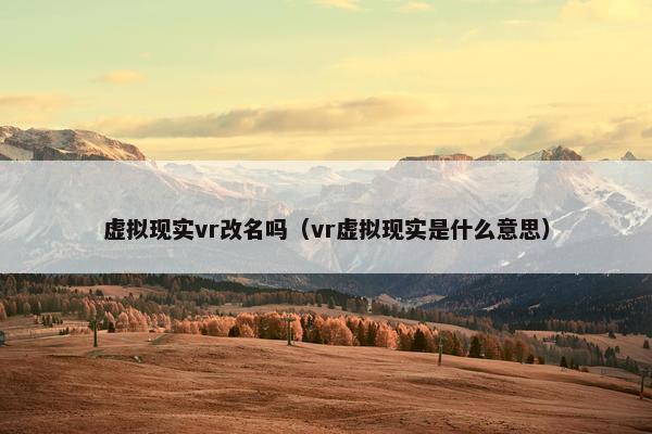 虚拟现实vr改名吗（vr虚拟现实是什么意思）