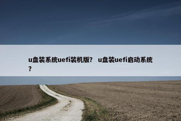 u盘装系统uefi装机版？ u盘装uefi启动系统？