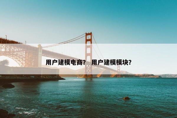 用户建模电商？ 用户建模模块？