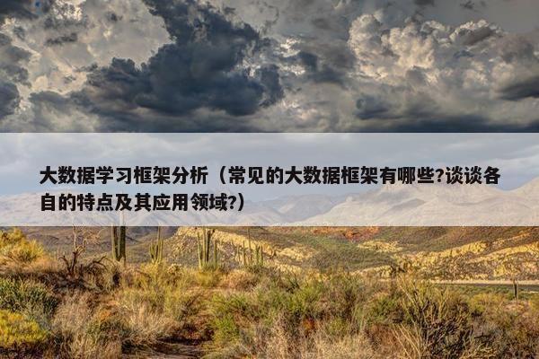大数据学习框架分析（常见的大数据框架有哪些?谈谈各自的特点及其应用领域?）