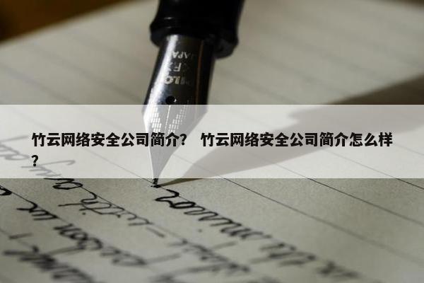 竹云网络安全公司简介？ 竹云网络安全公司简介怎么样？