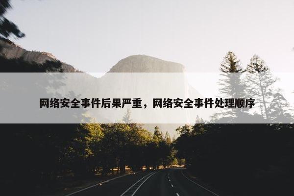 网络安全事件后果严重，网络安全事件处理顺序