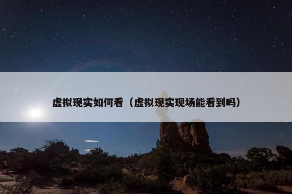 虚拟现实如何看（虚拟现实现场能看到吗）