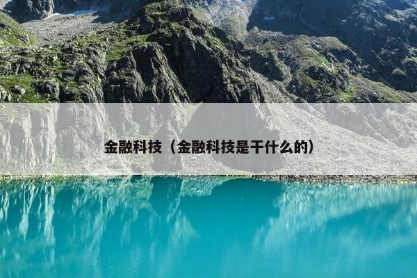 金融科技（金融科技是干什么的）