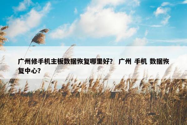 广州修手机主板数据恢复哪里好？ 广州 手机 数据恢复中心？