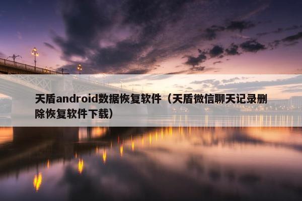 天盾android数据恢复软件（天盾微信聊天记录删除恢复软件下载）