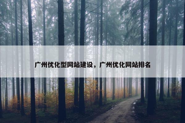 广州优化型网站建设，广州优化网站排名
