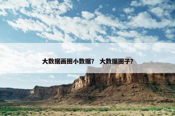 大数据画圈小数据？ 大数据圈子？