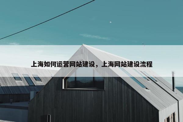 上海如何运营网站建设，上海网站建设流程