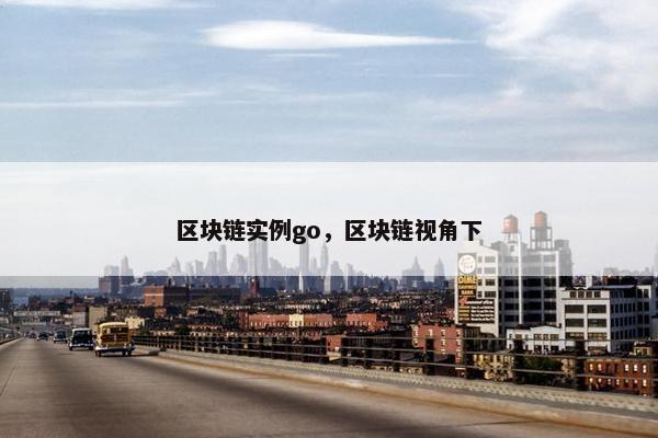 区块链实例go，区块链视角下
