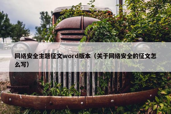 网络安全主题征文word版本（关于网络安全的征文怎么写）