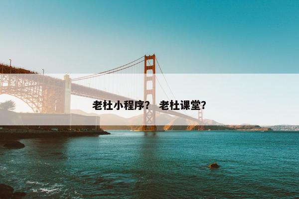 老杜小程序？ 老杜课堂？