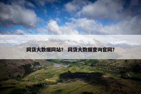 网贷大数据网站？ 网贷大数据查询官网？
