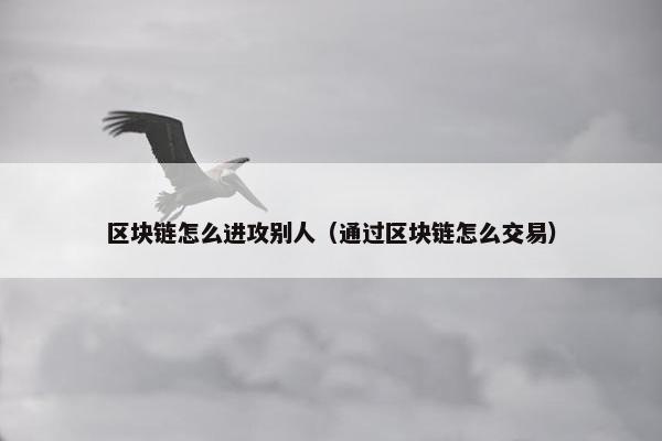 区块链怎么进攻别人（通过区块链怎么交易）