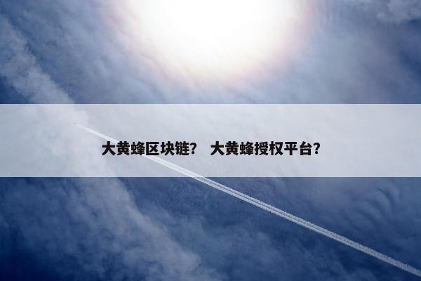 大黄蜂区块链？ 大黄蜂授权平台？