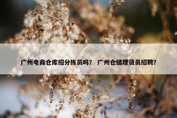 广州电商仓库招分拣员吗？ 广州仓储理货员招聘？